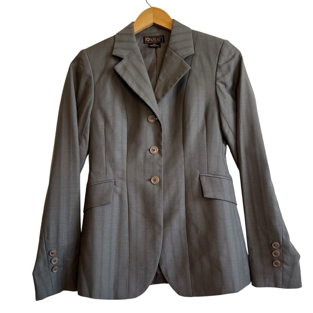Ariat 8R Equestrian Riding Worsted Wool Women's Blazer Show Jacket Gray